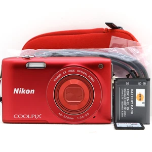 Nikon Coolpix S3200 16.0MP Digital Camera Red Tested Full Kit - Fast Post - Picture 1 of 17