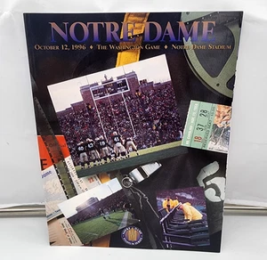 NOTRE DAME vs. WASHINGTON - COLLEGE FOOTBALL PROGRAM - 1996 - NEAR MINT - Picture 1 of 1