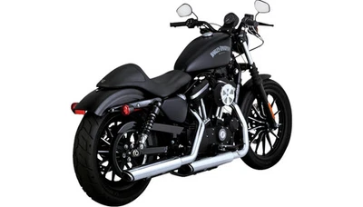 Silenciadores sin cordones Vance & Hines Twin Slash cromados 3" Harley XL Sportster 14-21 Foto 1 de 3
