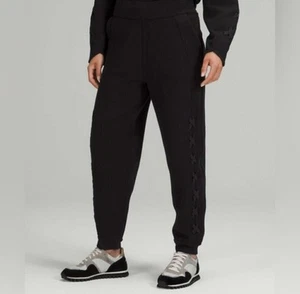 Lululemon Black Braided Detail HR Jogger Sweat Pants Size 4 Loose Fit Comfort - Picture 1 of 17