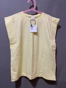 NWT ZARA Girls Short Sleeve 100% Cotton Eyelash Boxy T-Shirt Size 9-10 Yellow - Picture 1 of 15