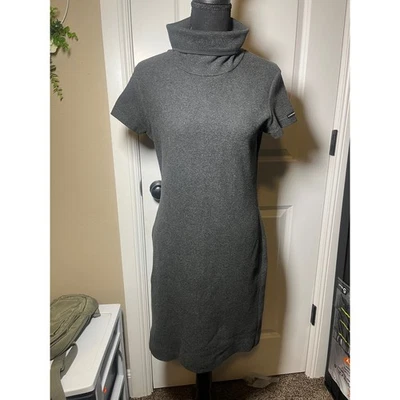 Marithe Francois Girbaud minimalist  Gray Turtle Neck Short Sleeve Dress Size M - Image 1 of 4