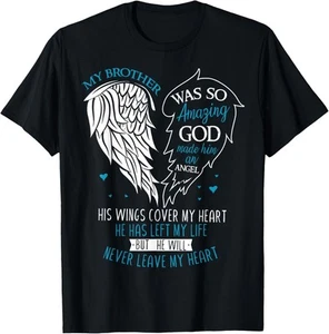 God Made My Brother An Angel In Heaven In Memory, Bro Grief T-Shirt Hoodie - Picture 1 of 16