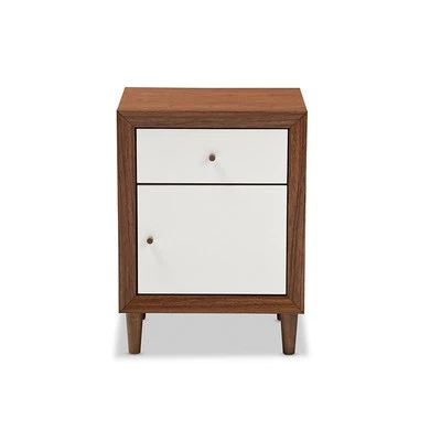 Baxton Studio Harlow Mid-Century Modern Scandinavian Style Wood 1-Drawer And 1-D - Image 1 of 4