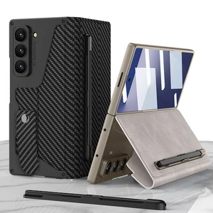 Funda de cuero con soporte magnético desmontable para bolígrafo plegable 7/6/5 para Samsung Z + lápiz óptico - Imagen 1 de 65