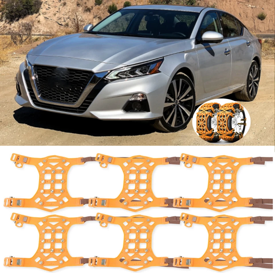 6 PIEZAS Cadenas para llantas de coche TPU antideslizante para Nissan Altima Foto 1 de 4