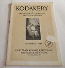 1924 KODAKERY MAGAZINE FOR AMATEUR PHOTOGRAPHERS BOOK FILM CAMERA KODAK DECEMBER