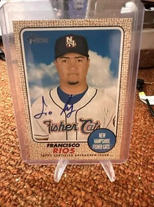 2017 TOPPS HERITAGE MINOR FRANCISCO RIOS *REAL ONE AUTO* FISHER CATS - Picture 1 of 2