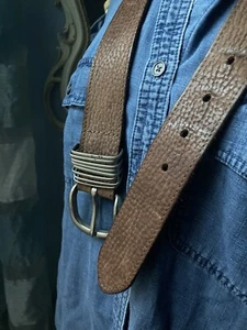Vintage Western Style Leather Belt Size Medium - Picture 1 of 6