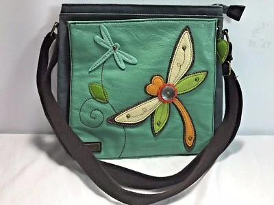 CHALA Dragonfly Deluxe Canvas Cross Body Messenger Tote Bag Purse - Image 1 of 4