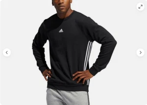 Adidas Maglione Girocollo Uomo in Pile (NERO, MEDIO) Nuovo senza etichette - Foto 1 di 1