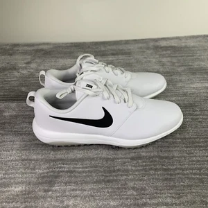 Nike Roshe G Tour Mens 14 Golf Shoes Spikes White Black Leather AR5580-100 New - Picture 1 of 8
