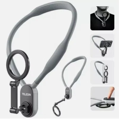 TELESIN Silicone Neck Mount Magnetic Selfie Stick Phone Neck Holder for iPhone - Image 1 of 4