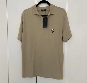 Men’s Bolongaro Trevor Skull Embroidery Stone Polo Size Medium  - Picture 1 of 3