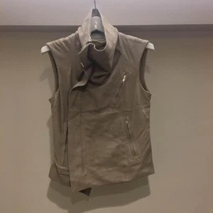 Rick Owens Deformation Leather Gilet Vest Jacket 0008 PEARL Women's Size 38 Used - Picture 1 of 3
