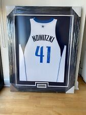 Dirk Nowitzki Signed 2011 NBA Champions Rev30 Jersey White Framed Mavericks