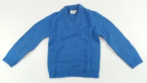 Suéter Azul De Colección Original Años 70 Tiny World Montgomery Ward Niños SIN TALLA V Cuello - Imagen 1 de 8