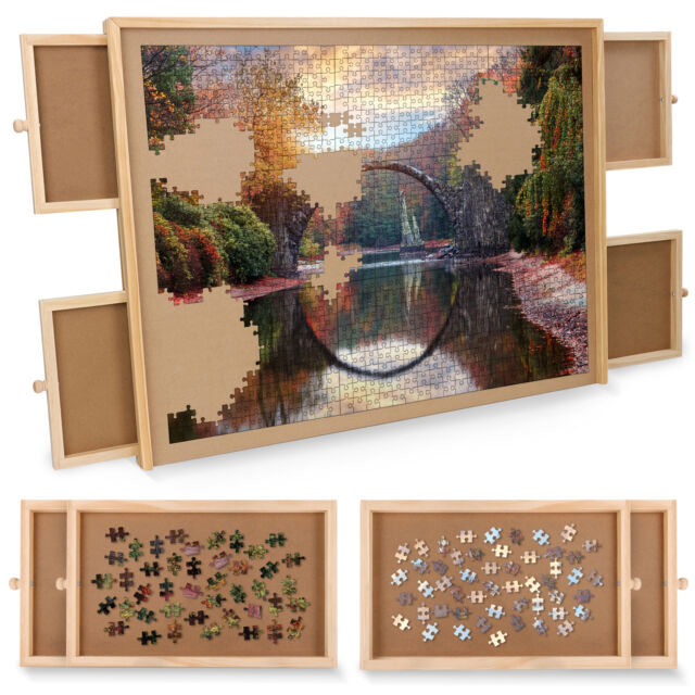 Jigitz Jigsaw Puzzle Boards Tabletop Puzzle Easel - Puzzle Table Adjustable  Tray