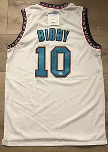 Mike Bibby Signed Vancouver Grizzlies Jersey PSA/DNA Size XL - Picture 1 of 3
