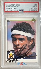 1990 Upper Deck Deion Sanders RC Star Rookie On Card Auto PSA 7/8