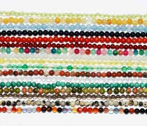 2mm Small Beads Natural agate Jade Quartz Garnet Malachite Gemstone 15" DIY - Picture 1 of 37