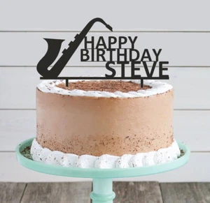 Saxofón Temático Personalizado CUALQUIER COLOR Cumpleaños PLÁSTICO Decoración de Pasteles - Imagen 1 de 4