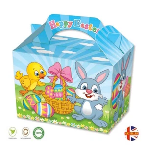 Caja de fiesta de Pascua conejitos caza huevos polluelos picnic comida comida caja de regalo - Imagen 1 de 3