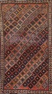 Geometric Traditional Tribal Antique Rug Runner 3'x7' Wool hand-knotted Carpet - Picture 1 of 12