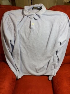 Mens POLO by Ralph Lauren, 100% Linen Knit is Dusty Sky Blue Size XL - Picture 1 of 5