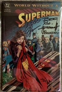 SUPERMAN-Funeral For A Friend-1993 SIGNED 6 Artists Certificate Of Authenticity - Picture 1 of 6