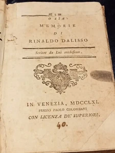 DER ABENTEURER ODER SEI ERINNERUNGEN AN RINALDO DALISSO 1761 - Bild 1 von 5