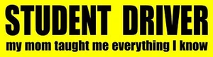 FAHRERSTUDENT - Danke Mama Autoaufkleber, lustig, Vorsicht, KOSTENLOSER VERSAND!!  - Bild 1 von 1