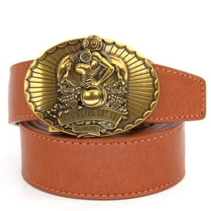 Herren Ledergürtel Western Cowboy Persönlichkeitsgürtel Retro Automatische Schnalle - Bild 1 von 4