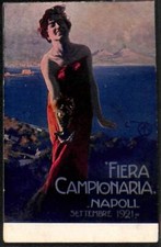 Lib836 - CARTOLINA d'Epoca COMMEMORATIVA Illustrata - FIERA CAMPIONARIA Napoli