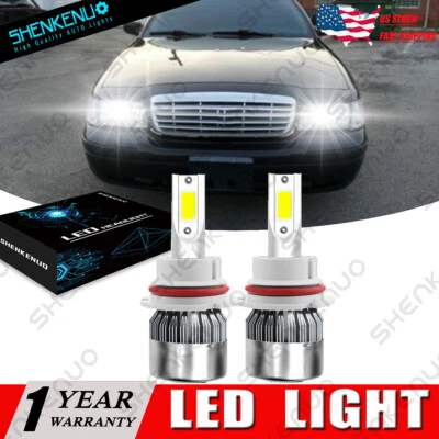 Kit de faros LED 9007 6000K bombilla COB haz alto bajo para Ford Crown Victoria 98-2011 Foto 1 de 4