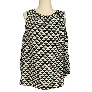Worthington Womens Cold Shoulder Geometric Print Blouse Size 2X - Picture 1 of 4