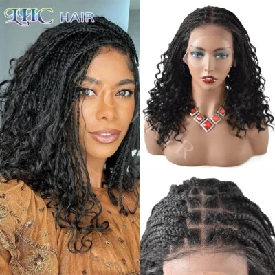 Caja Pelucas Trenzadas a Mano para Mujeres Negras Encaje Frontal Trenzas Peluca Cabello Bebé Sintético Foto 1 de 4