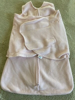Cobertor vestível HALO SleepSack SWADDLE meninas rosa claro estrelas de lã recém-nascido - Imagem 1 de 4