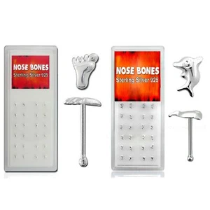 Nasenpiercing,Nasenstecker,Nasenring,Nasenschmuck,925 Silber,Fuß,Delphin n26 - Picture 1 of 1