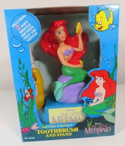 VTG 1991 Disney Little Mermaid Ariel Toothbrush and Stand Janex NEW SEALED - Picture 1 of 6