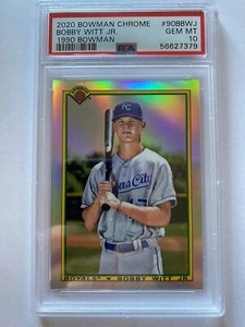 2020 Bowman Chrome Bobby Witt Jr 1990 90BBWJ PSA 10