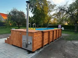 Holzpool 6mx2m PP POOL Aufstellpool Polypropylen Schwimmbecken Freistehende - Bild 1 von 16