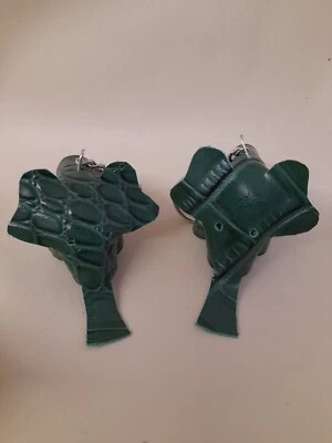 Real Leather Green Crocodile Print Elephant Keyring - Image 1 of 4