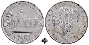 REPUBBLICA ITALIANA 500 lire 1991 FDC ARGENTO Ponte Milvio - Foto 1 di 4