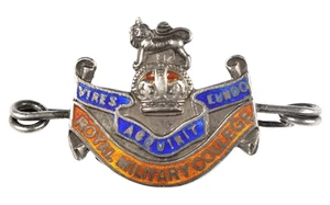 Kings Crown Royal Military College Sandhurst Silver & Enamel Sweetheart Badge - Picture 1 of 2