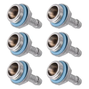 6 PCS PC Water Cooling Two touch Fitting G1/4 Thread Barb Connector for Tube - Afbeelding 1 van 15