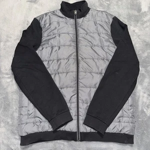 Hugo Boss Puffer Jacket Vest Large Checkered Pizzoli 20 Gray & Black - Picture 1 of 22