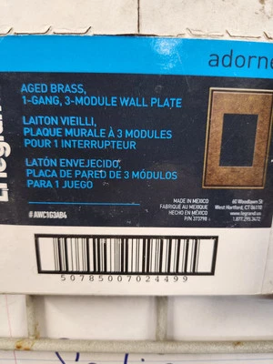 4 Pack Legrand Adorne Aged Brass 1-Gang Wall Plate New - Image 1 of 2