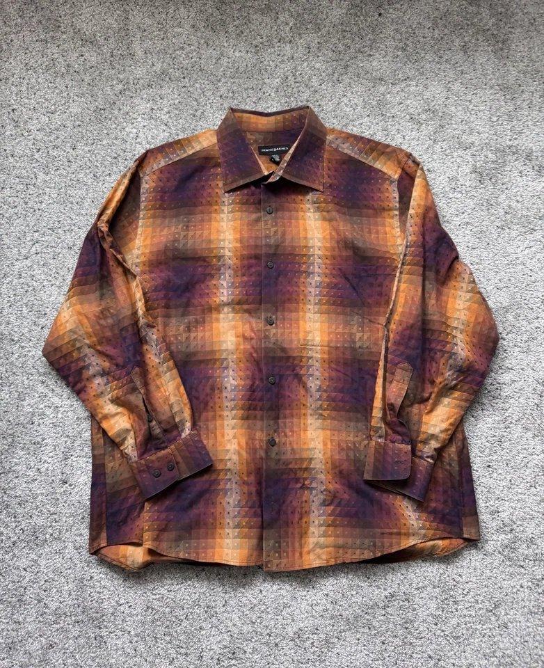 Jhane Barnes Shirt Men XXL Multicolor Geometric Long Sleeve Button Up Vtg - Image 1 of 4