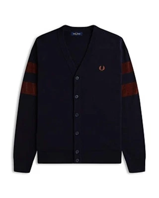 Fred Perry Merino Wool Cotton V Neck Cardigan - Image 1 of 3